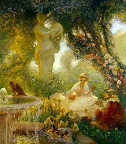 Tableau Toile Gaston Affiches d'Art Jardin des Fées Décoration Murale 60x90