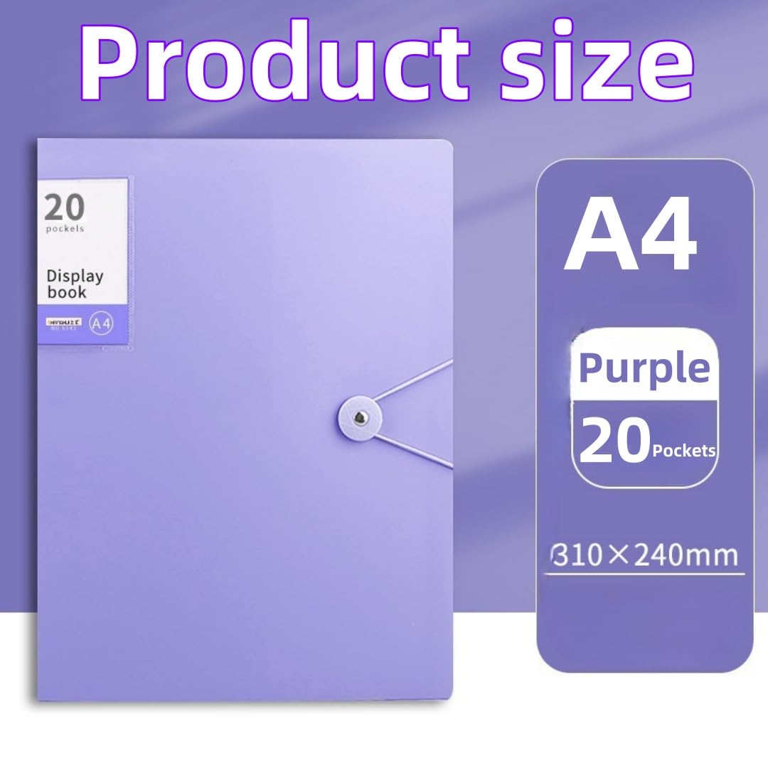 Folder with Plastic Sleeves - 7 Pack Art Portfolio Folder 9.4