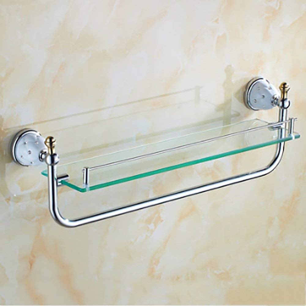 Exquisito Estantes de baño Bastidores de baño, Esquina de Ducha Marco de Vidrio Baño Porcelana Marco de Diamante Blanco Tocador de baño Baño,A