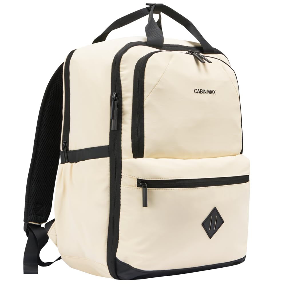 Ryanair - Maletas de cabina de 40 x 30 x 20 cm, mochila de viaje, bolsa de equipaje de mano, mochila aprobada por vuelos para viajes al aeropuerto para EasyJet, Wizz Air, Blanco, 40x30x20 Centimeters