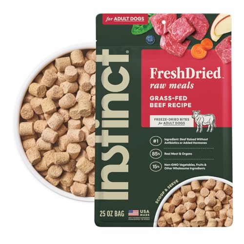 Instinct FreshDried Bites, Natural Freeze-Dried Dog Food, Grain Free - Real Beef, 25 oz. Bag