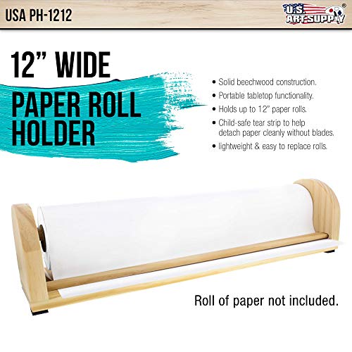 Us Art Supply 12 Inch Wooden Tabletop Easel Paper Roll Holder & Dispenser #TOP1