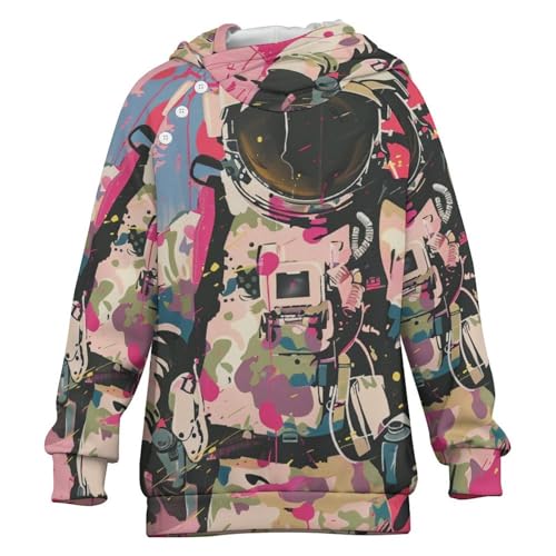 Pink Camouflage Military (2) Children's Raglan Sleeve Hoodie, Suitable for Home And Outdoor Use8-9Y