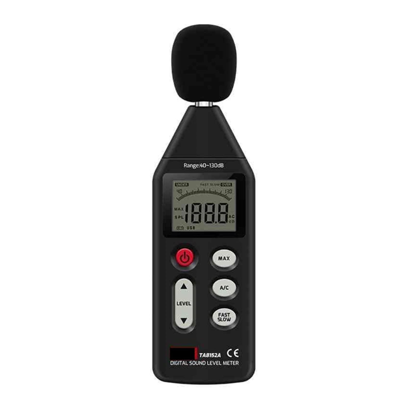 Mierniki poziomu dźwięku, TA8152A Detektor audio miernika cyfrowego poziomu dźwięku LCD Wyświetl 40-130dB Tester Objętość Mierzenie decybeli
