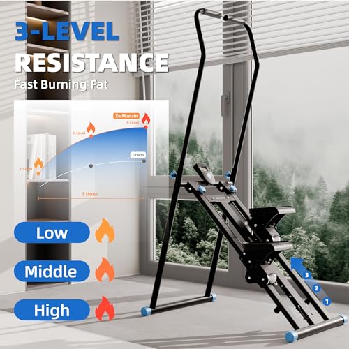Stair Stepper with Resistance, Home Gym Stair Stepper, Folding Vertical Climber Cardio Exercise Machine, Stair Climber for Full Body Workout with Noise-Free Experience, Adjustable Handlebar & Pedals by XerMustain - Image 4