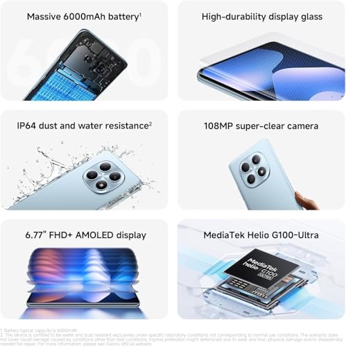 Image of XIAOMI Redmi Note 15 4G LTE (Compatible with Tmobile Mint Tello & Global) (256GB + 8GB) 6.77 inch 120Hz 108MP AI Camera Global Version Dual Sim Model 2510DRA23L Liberado (Black)