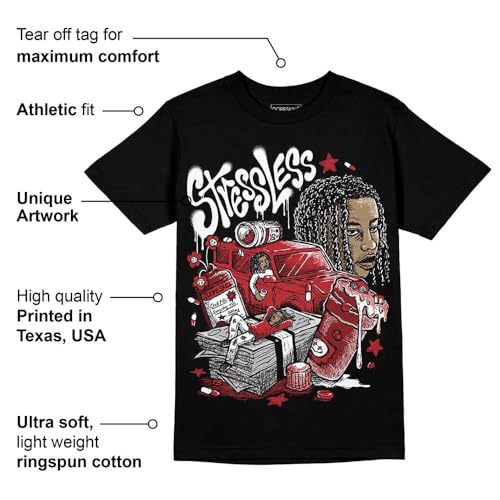 Image of DopeSkill Graphic Tee Flu Game 12s Hip Hop Streetwear Hypebeast Unisex Drippy T-Shirt Sneaker Colour Matching Shirts Stressless (Black - L)