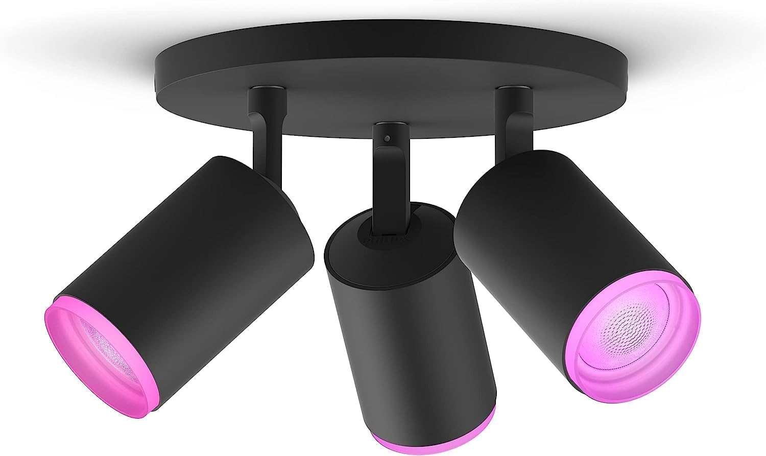 Philips Hue White & Color Ambiance Fugato Spot 4 FLG. Black 4x350lm, dimmable, 16 Million Colours, app-controllable, Compatible with Amazon Alexa (Echo, Echo Dot)