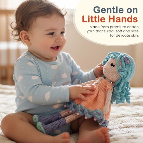 Image of Happy Threads Handmade Crochet Doll - Diana | Amigurumi Toys for Girls & Boys | Soft Doll for Kids | Ideal Crochet Soft Toys for Gifting & Nursery Decor, Eco-Friendly, BIS Certified (100% Cotton)