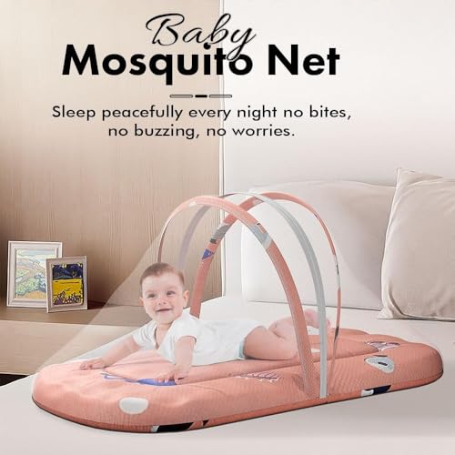 Image of StarAndDaisy 3 in 1 Baby Mosquito net /Nest for Sleeping - Mosquito net for Newborn Baby /Soft and Comfortable Bedset- Washable Cotton Design for 0-12 Months Baby -Shark Print