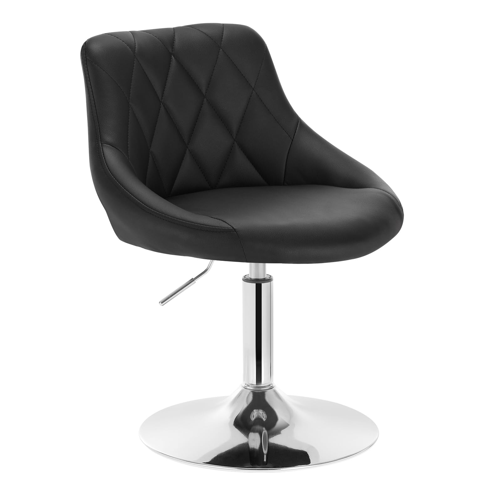 WOLTU Taburetes Altos Cocina con Respaldo Cuero Sintetico Regulables en Altura Taburete Giratorio Peluquería Sillas Bar Taburete de Escritorio, Altura del Asiento 42-58 cm, Negro, BH241sz-1