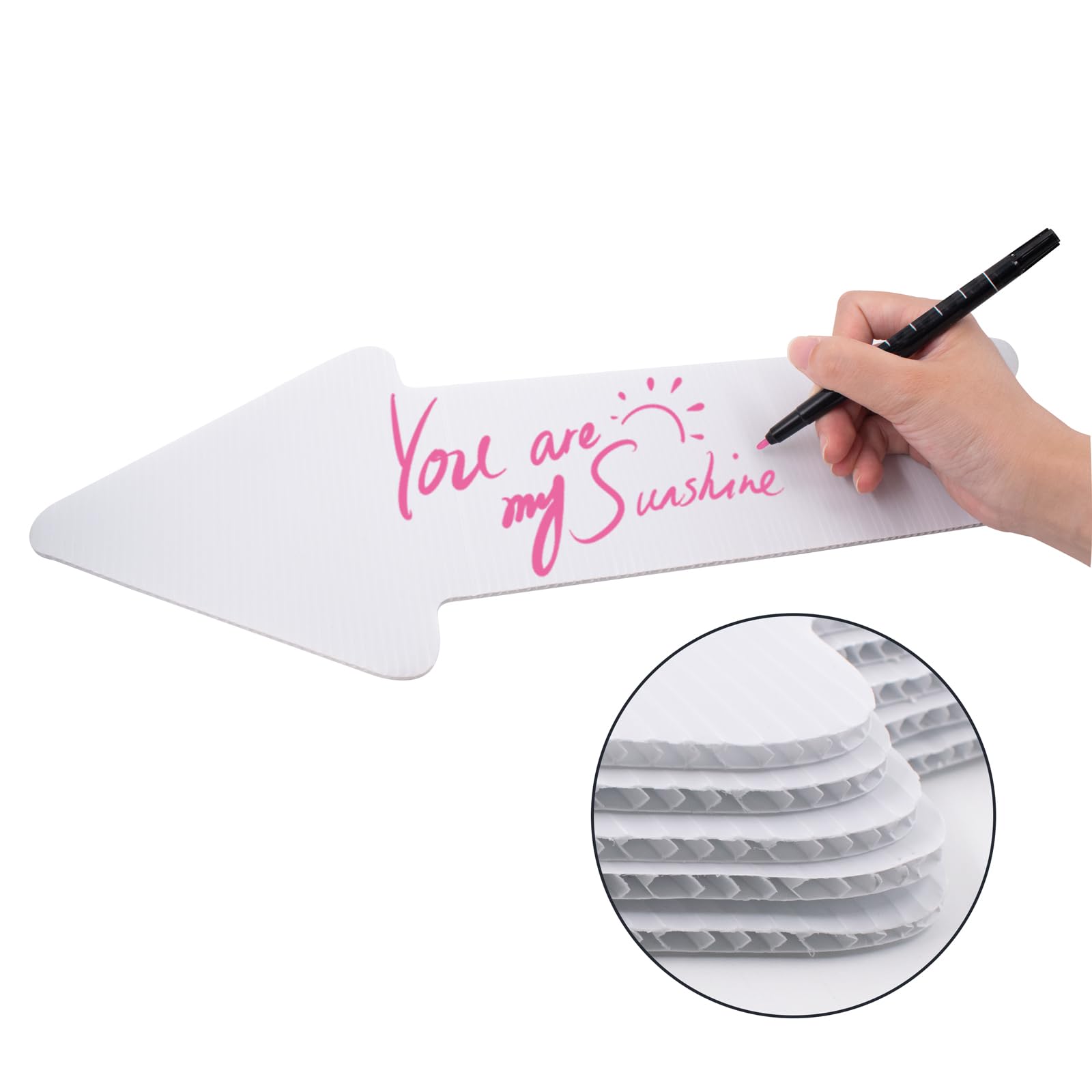 Confezione da 10 cartelli da cortile in plastica ondulata bianca