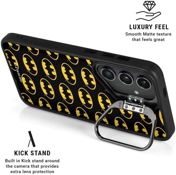 Skinit Kickstand Phone Case Compatible with Galaxy S25 Ultra - Officially Licensed DC Comics Batman Logo Pattern Design
