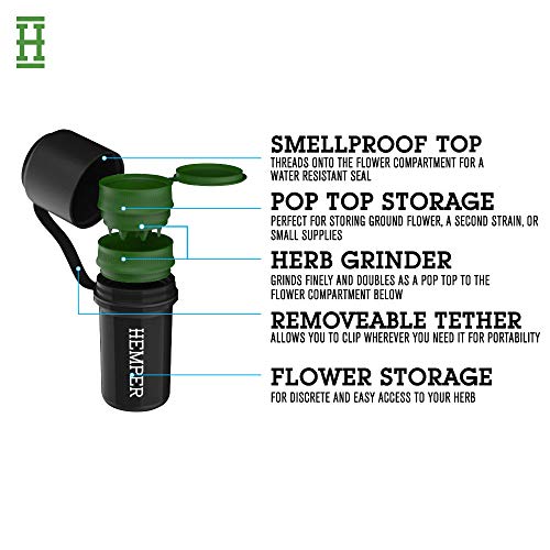 Image of HEMPER Keeper 3-in-1 Grinder + Storage System with Smell Proof Top
