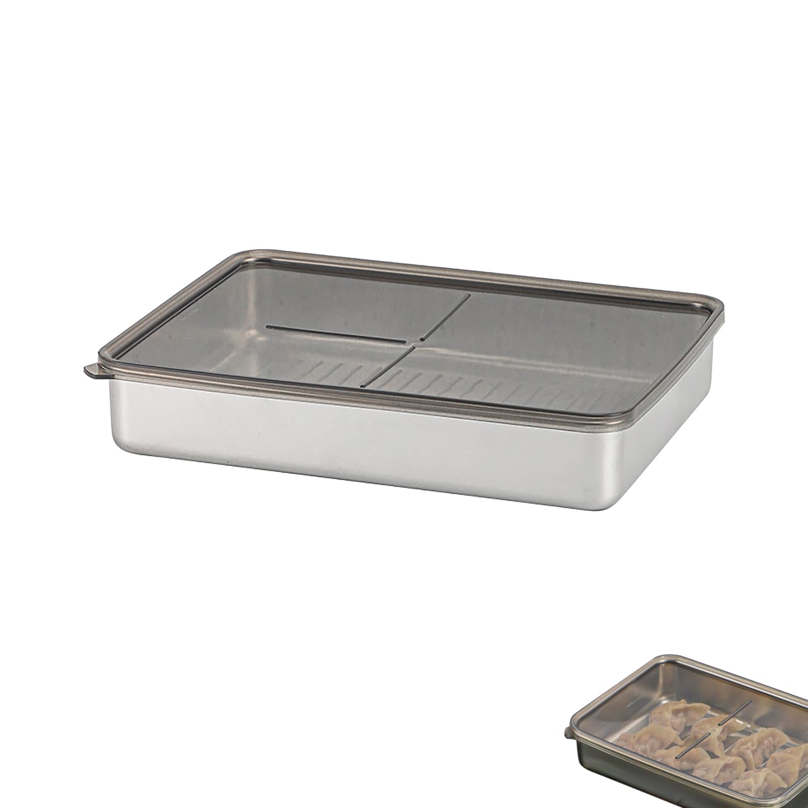 XUEHOU Aufschnittboxen für Kühlschrank Edelstahl Aufschnittbox mit Deckel Wurst Aufbewahrung Organizer Freezer Containers Luftdicht Vorratsdosen Einfrieren Aufbewahrungsbox für Käse, Aufschnitt Küche, Haushalt & Wohnen