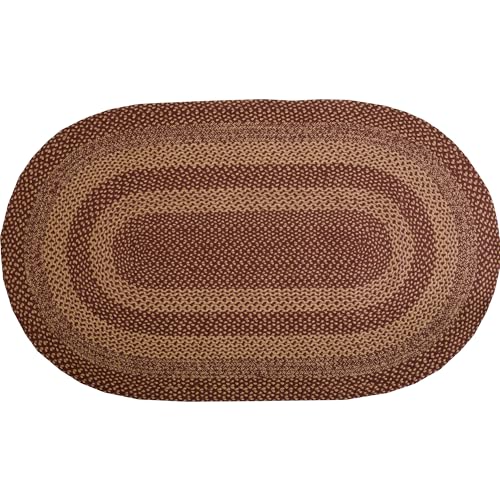 Vhcbrandsburgundytanprimitivecountryjuterugovaldetachednonskidpad36x60 Urban Country Home Decor Vhc brands burgundy tan primitive country jute rug oval detached non skid pad 36×60 urban country home decor