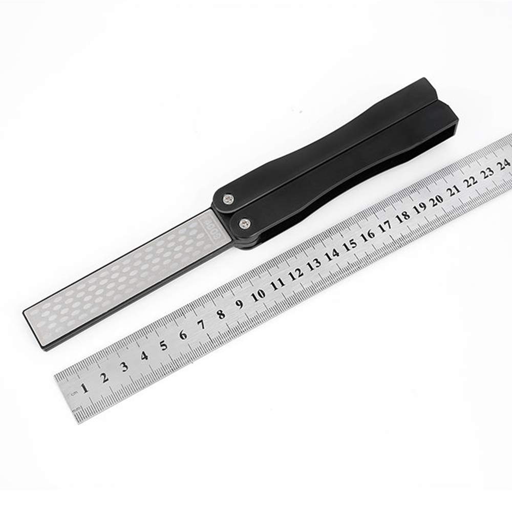 400/600 Grit Pocket Knife Sharpener Folding Diamond Knife Sharpener Double-Sided Sharpening Stone for Outdoor Camping Garden Kitchen