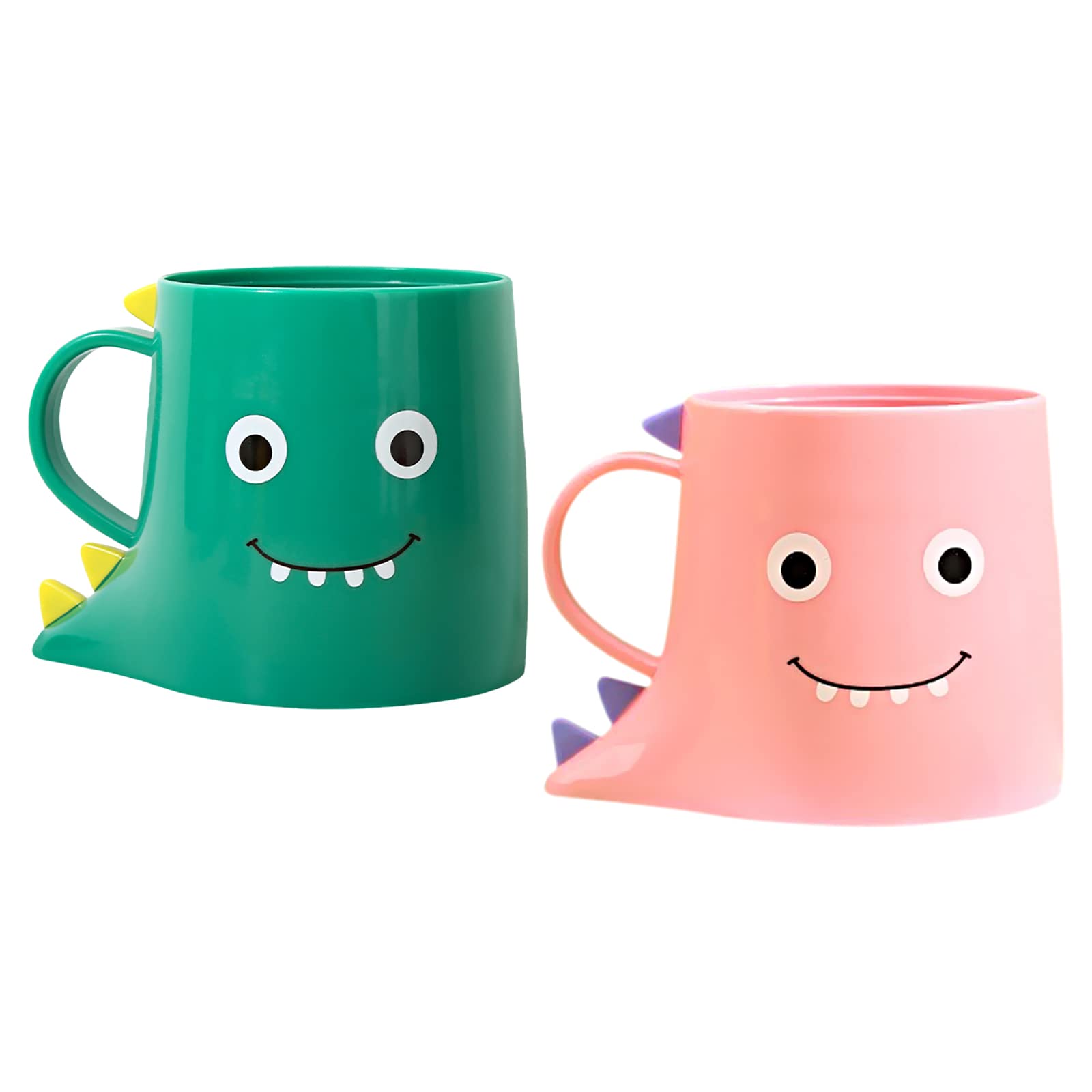 Lot De 2 Gobelets à Brosse à Dent Enfant - Design Dinosaure Mignon - En Plastique PP, Facile à Nettoyer - Pour Salle De Bain Ou Voyage