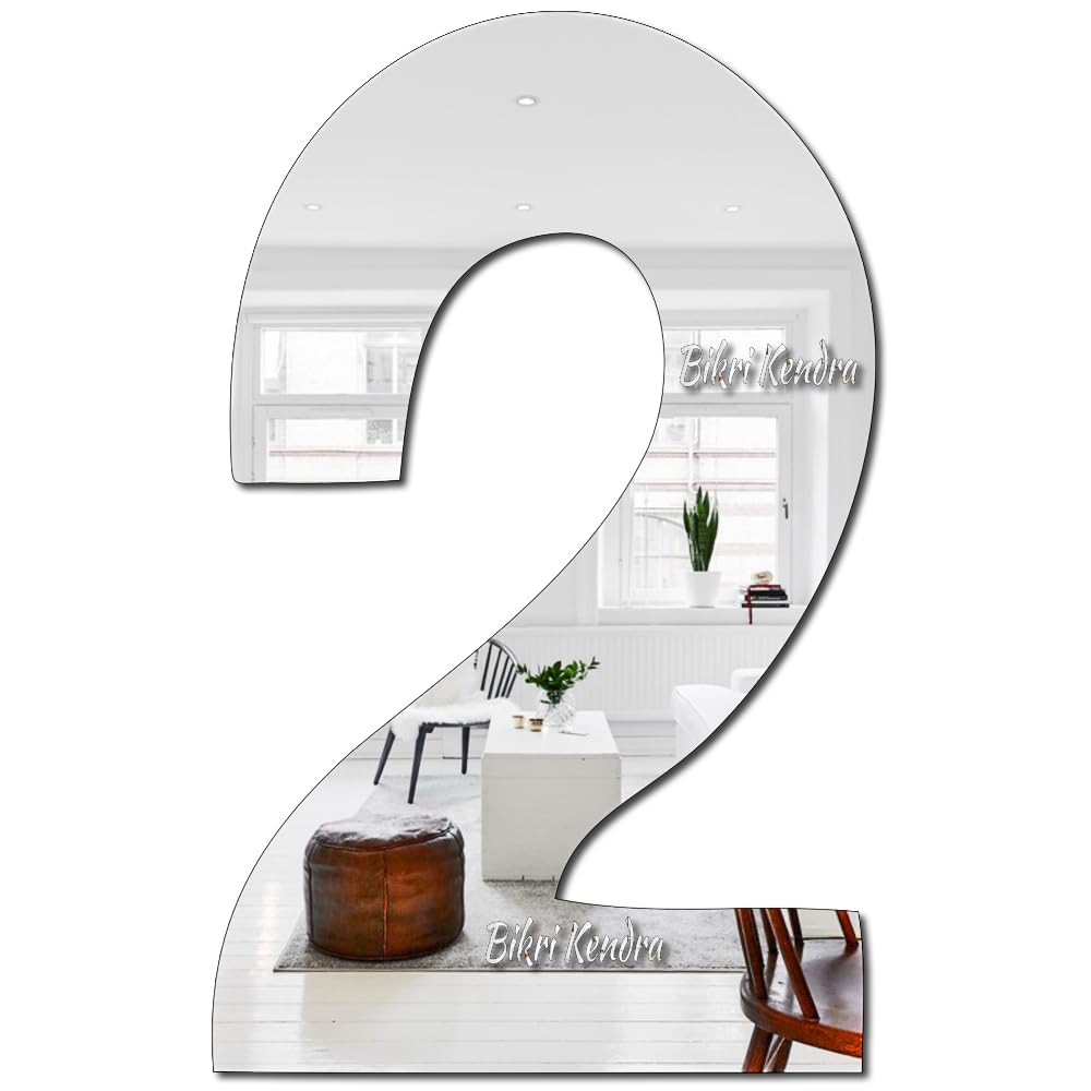Bikri Kendra - Number - 2, 6inch X 6inch | Big Size Mirror Numerical for Art and Craft | Mirror Stickers for Wall, Acrylic Stickers, Wall Decoration, Numerical Mirror Stickers (Silver_2_6Inch, 1) (B0D7S5MTV9) Amazon Price History, Amazon Price Tracker