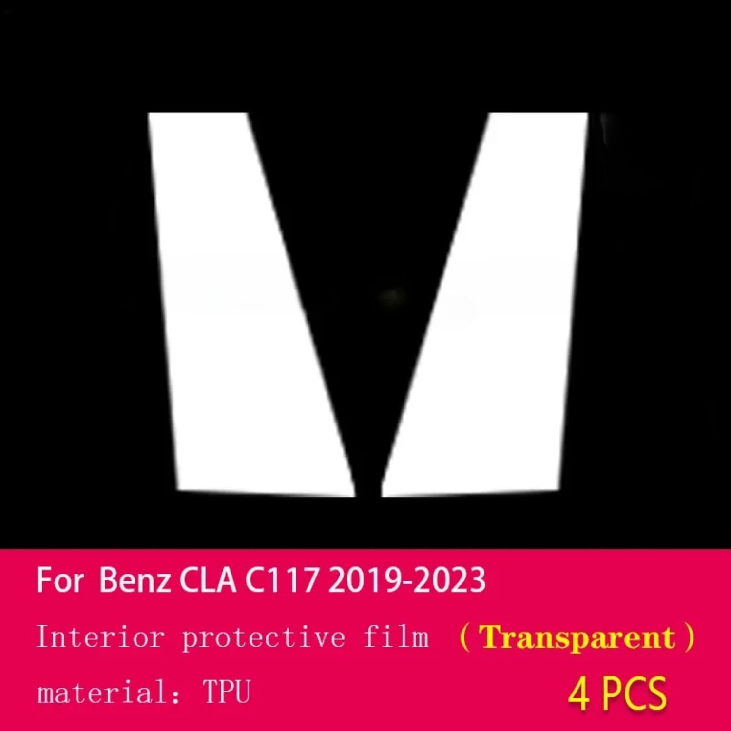 Pellicola protettiva PPF per carrozzeria auto B C, pellicola protettiva in TPU trasparente, pellicola protettiva PPF, per Mercedes Benz CLA C117 19-2024 (fibra di carbonio)