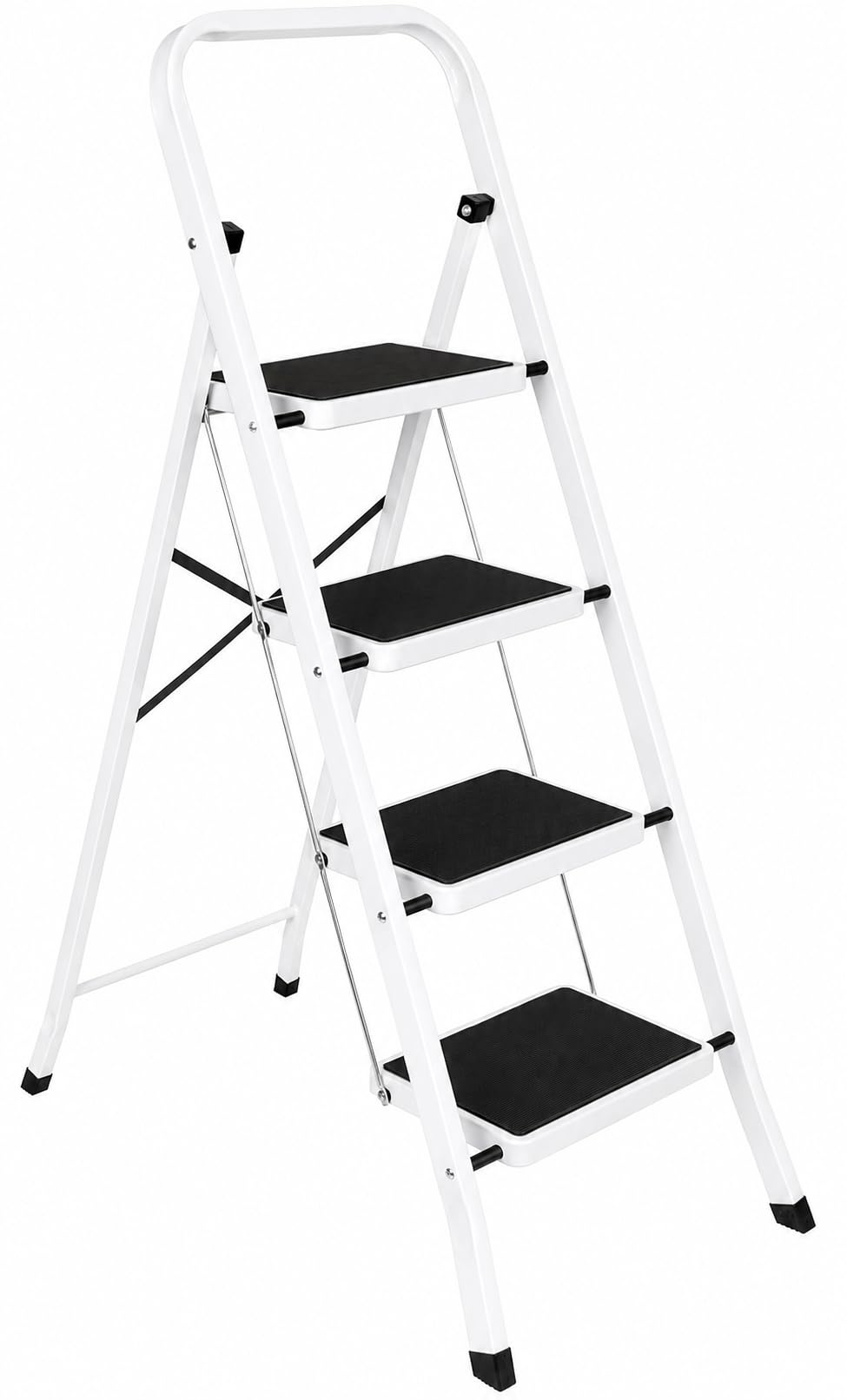 Futura Slimline 4 Step Ladder, Folding Step Stool, 150kg Capacity, White