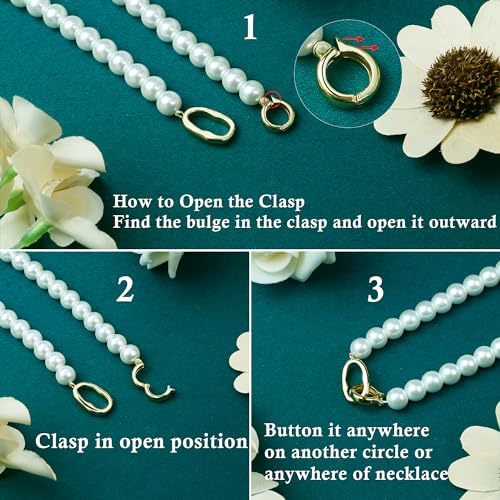 Sereney Pearl Necklaces for Women, 8mm Dainty Pearl Necklace as Bridal Necklace for Wedding, Sterling Silver Freshwater Pearl Choker Necklace as Birthday Jewelry Starfish Necklace Bridal Gifts for Her4