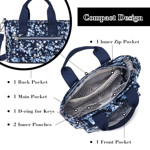 Bolso Tote pequeño de nylon para mujer con cierre miniatura 4