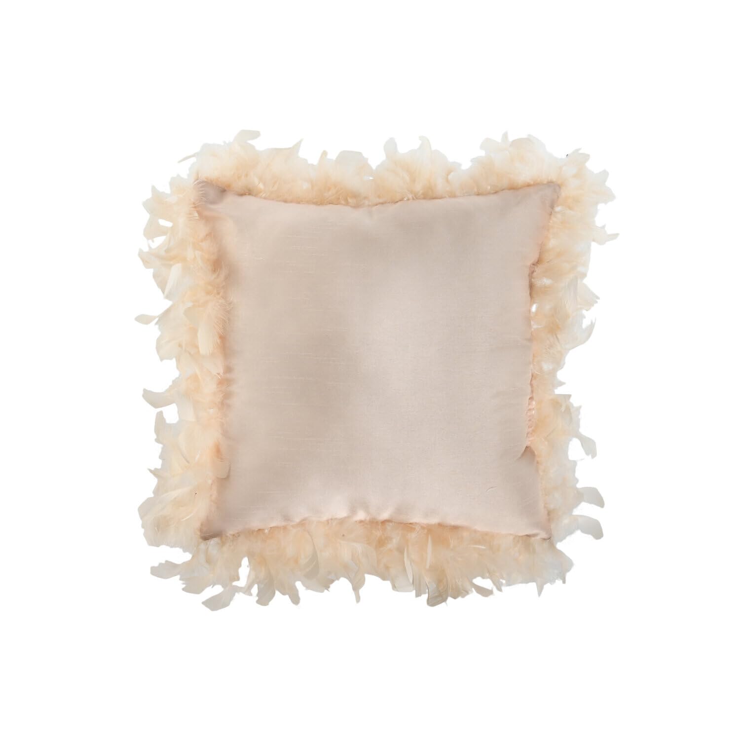 Coussin decoration polyester 40x40 rose motif plume 380 gr