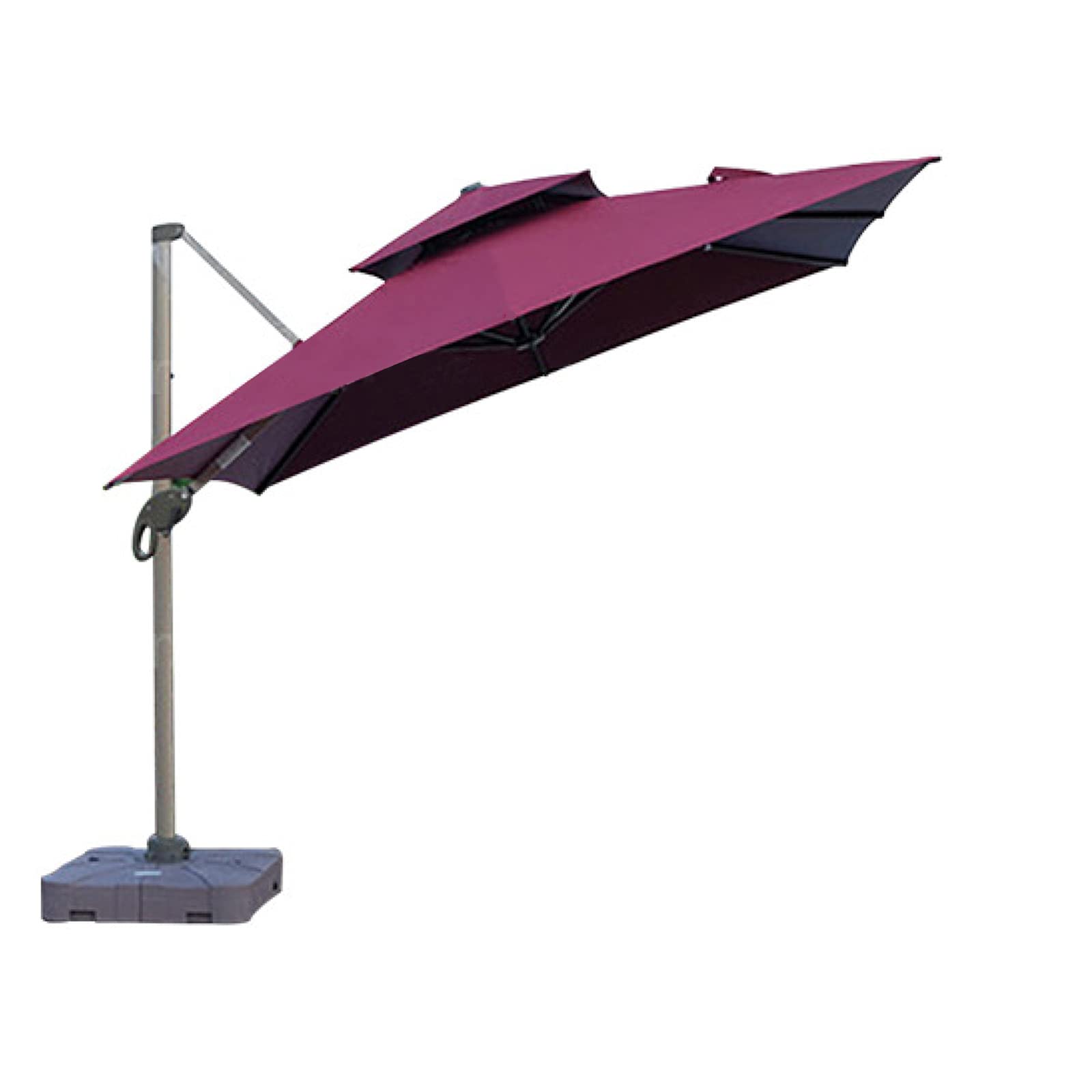 WDSOPK Outdoor Umbrella,Backyard Patio Umbrella,Cantilever Umbrella,Hanging Market Garden Umbrellas,for Backyard, Poolside,Red-3 * 3m