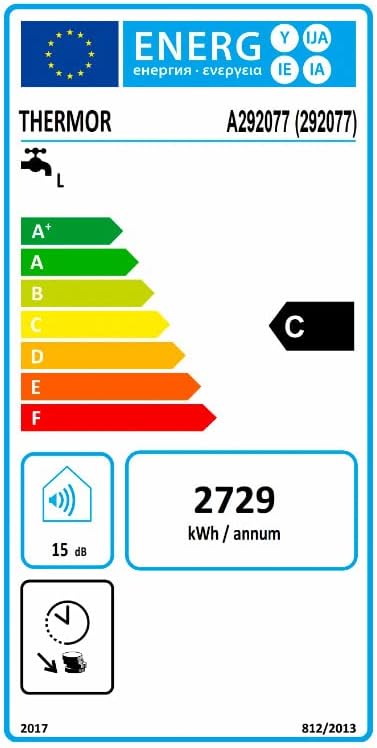 Energy label for Thermor DURALIS ACI Hybrid 300L water heater