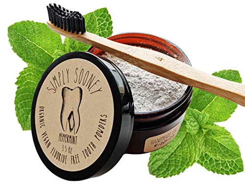 Organic Vegan Fluoride Free Remineralizing Tooth Powder Peppermint Formula Value Size Up To 6 Month Supply I Natural Whitening I Stronger Teeth #TOP1