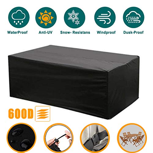 eeQiu cover for garden furniture, [213 * 132 * 74cm] Practical cover for your garden furniture - winterproof Protective Cover for Garden Furniture - 600D Oxford Outdoor Furniture Cover