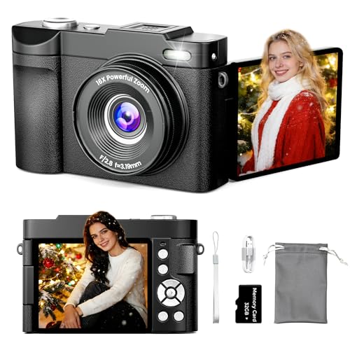 4K Digital Camera for Photography Auto-Focus, Compact 50MP Camera with 180° Flip Screen, 16X Digital Zoom, Camara Fotografica with 32GB Card – Great for Vlogging and Learning Photography(Black) - image 9