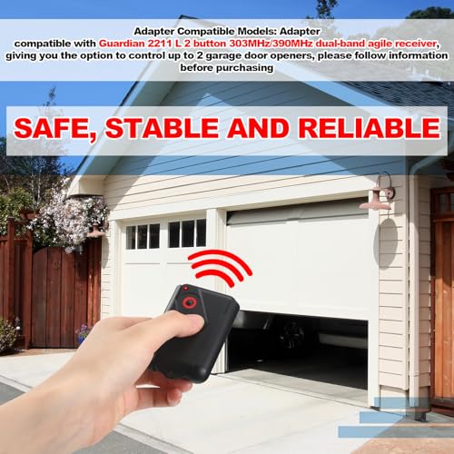 Image of Kingdder 2 Pcs Garage Door Remote Compatible with Guardian 2211 L, Black