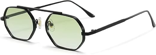 AUGEN Geometric Octagon Sunglasses for Men &amp; Women | UV400 Protection | Stylish Unisex Metal Frame Shades | Lightweight Gr...