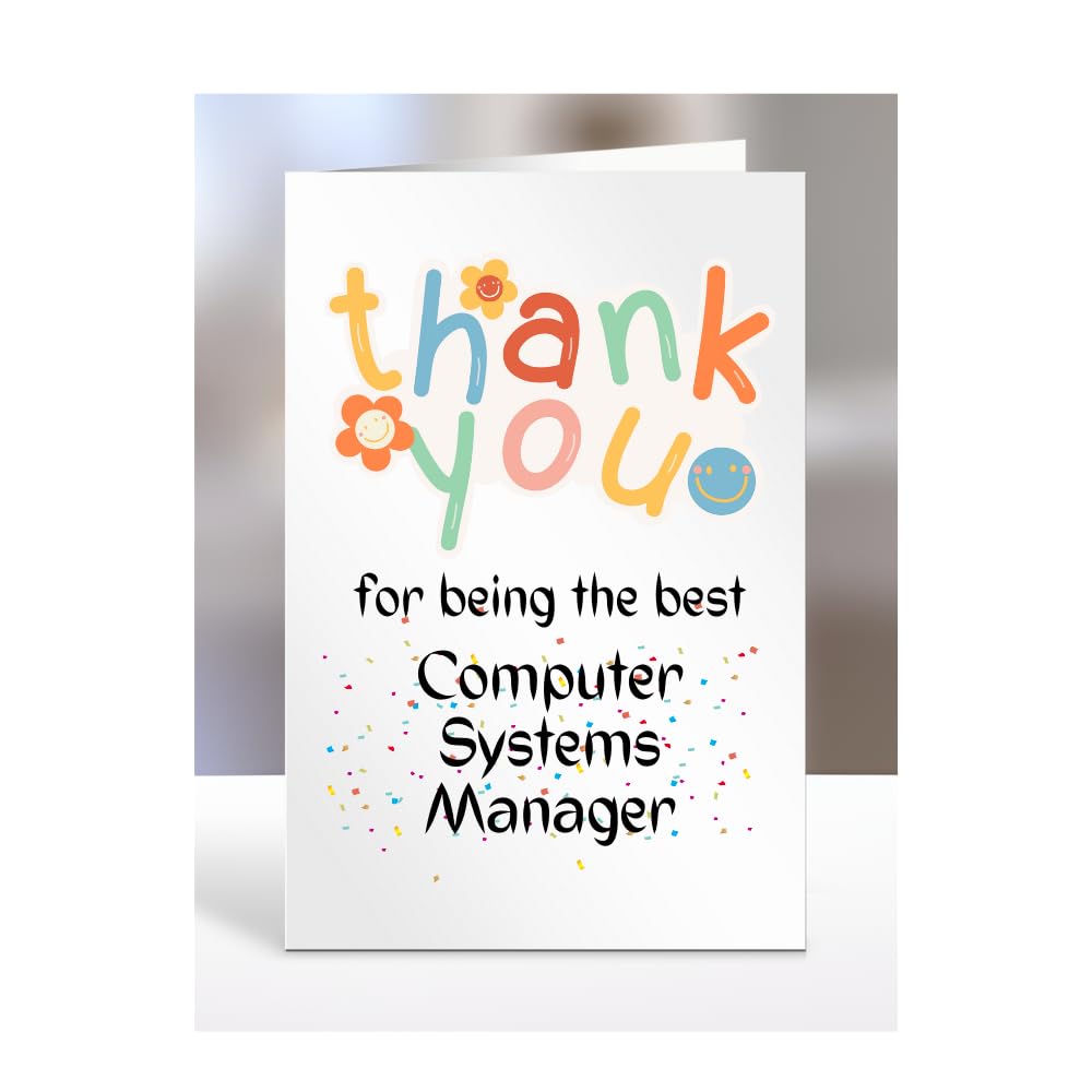 Thank you card for Computer Systems Manager, men, women, him, her, colleague, boss, manager, supervisor, friend, gifts, presents for christmas, A5-212a_140 โ image 1