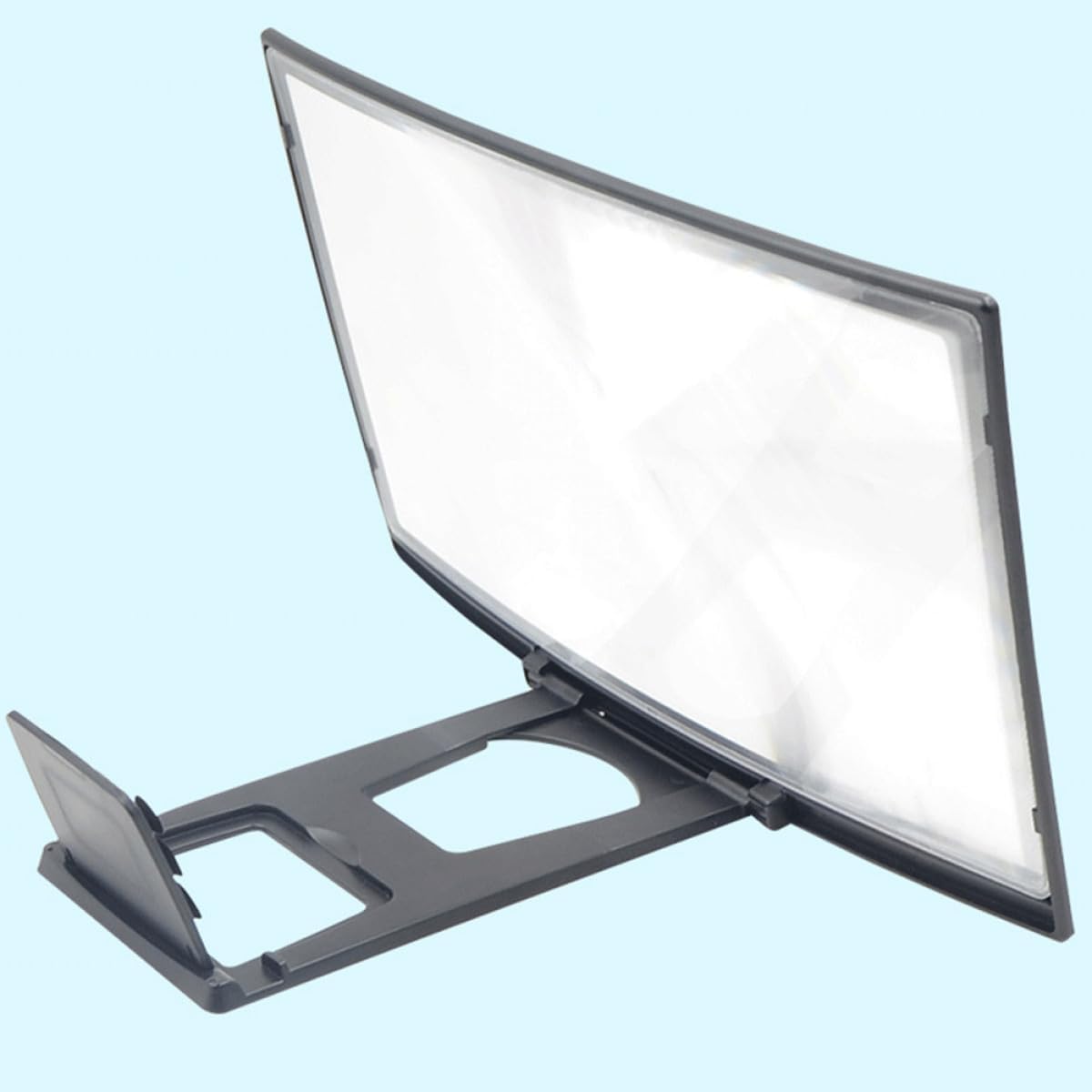 Curved Screen Mobile Phone Magnifier Stand HD Phone Screen Amplifier Bracket Compatible with Smartphones for Video Watching and Gaming, Foldable 12-inch Display