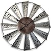 Mrocioa 24inch Windmill Distressed Metal Wall Clocks Rustic Large Decorative Clock Oversized Farmhouse Decor,Non Ticking,Battery Operated