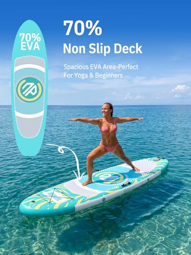 Image of Niphean 10' Inflatable Paddle Board, Ultra-Light SUP for Beginners | Versatile Yoga Paddle Board with Durable SUP Accessories, 400lbs Capacity, Stand Up Paddle Boards for Adults & Youth