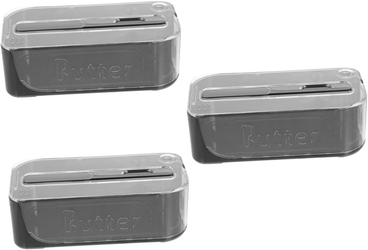 STOBAZA 3pcs Butter Dish with Lid Storage Container for Butter Cheese Stylish Material for Refrigerator Minimalist Design for Kitchen Dining Use