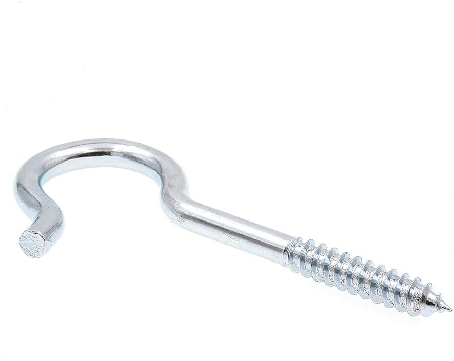 Prime-Line 9068625 Round Bend Screw Hooks, 5/16 In. X 4-1/2 In., Zinc Plated Steel (10 Pack)