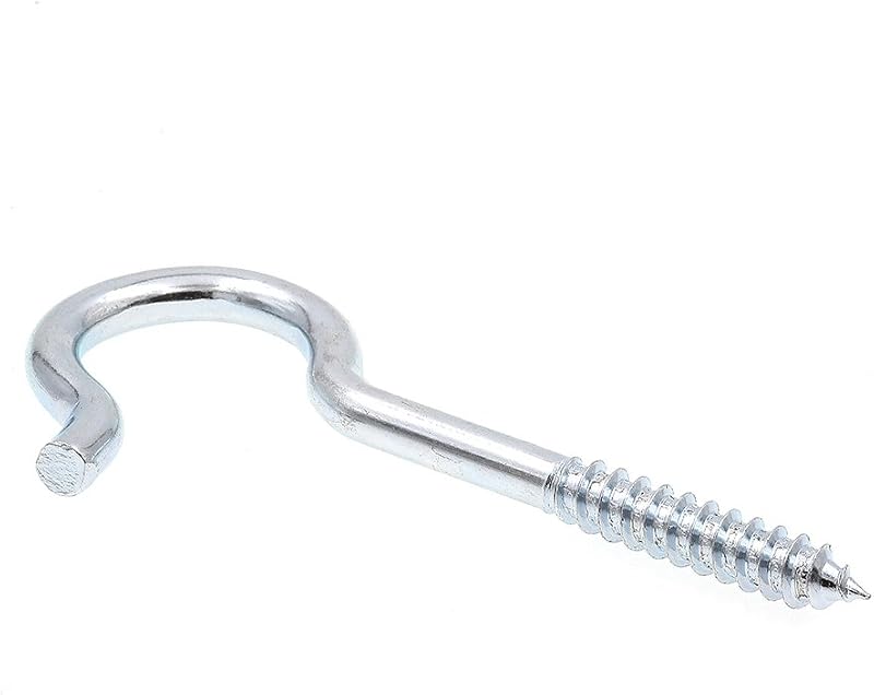 9068625 Round Bend Screw Hooks, 5/16 In. X 4-1/2 In., Zinc Plated Steel (10 Pack)
