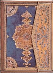 Paperblanks 12-Monatskalender 2024 Safawidisch Indigo | Verso | Midi (130 × 180 mm)