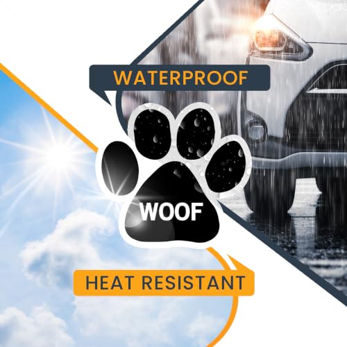 Image of Woof Pawprint Car Magnet 5 Inch 2 Pack, Dog Lover Gift, Made in USA