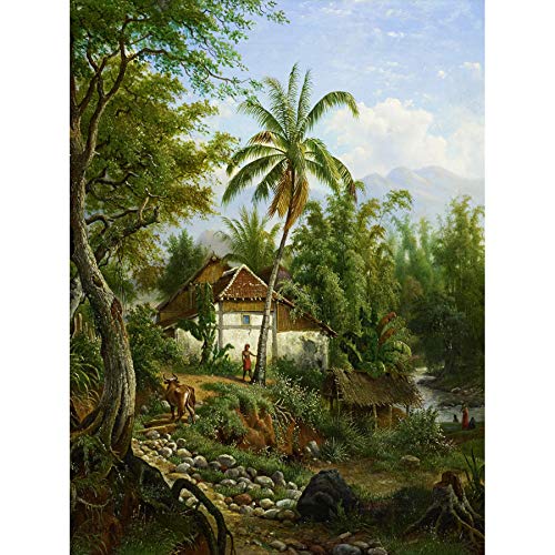 Artery8 Van Den Kerkhoff Indian Landscape Art Print Canvas Premium Wall Decor Poster Mural
