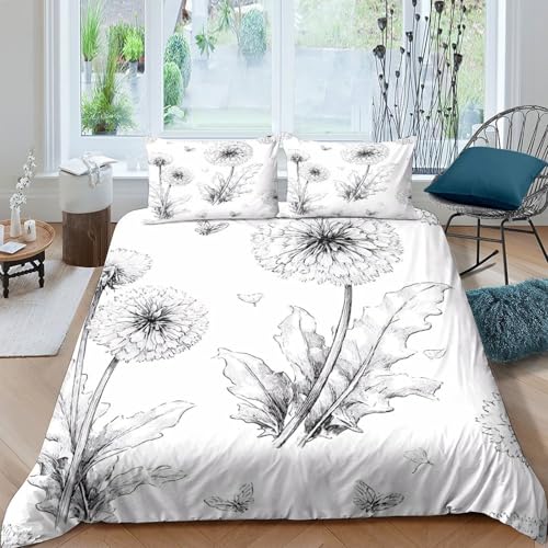 Parure de lit microfibre hypoallergique 220x240 imprimée fleurs