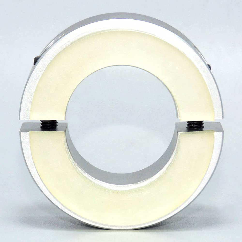 SCZ - Metrisch- Geteilte Stellringe, Aluminium, mit Dämpfungsscheibe Klemmringe Begrenzungsring Lokalisierungsring Positionierungsring Schnellspann-Fester Kragen Größe: ID 50 mm - OD 85 mm