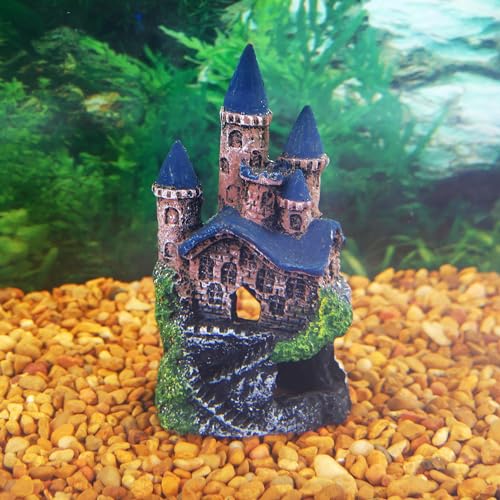 Image of Penn-Plax Deco-Replicas Age-of-Magic Castle - Mini Aquarium Ornament for Freshwater & Saltwater Tanks - Durable Safe Resin Aquarium Castle Decorations - Ideal for Small Fish & Shrimp 4-Inch