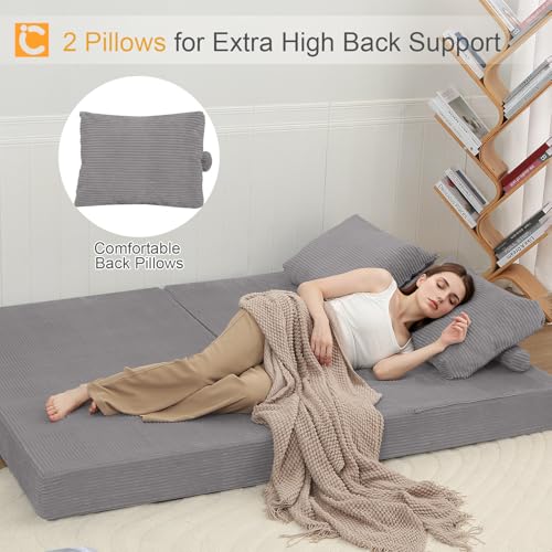 Image of COMAX Futon Sofa Bed, Convertible Sofa Bed, Folding Boneless Couches