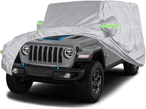 Funda de automóvil para todo tipo de clima para Wrangler JK CJ YJ TJ y JL de 4 puertas 1987-2020 resistente al viento impermeable a prueba de nieve